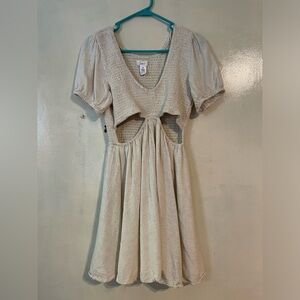 Japna linen blend mini dress size m cottagecore 
Prairie boho smocked